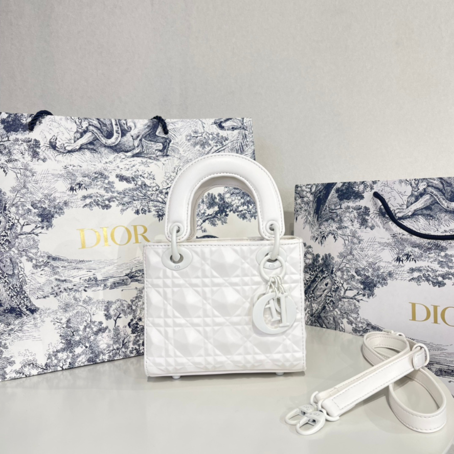 Dior Mini Lady Dior Bag - White