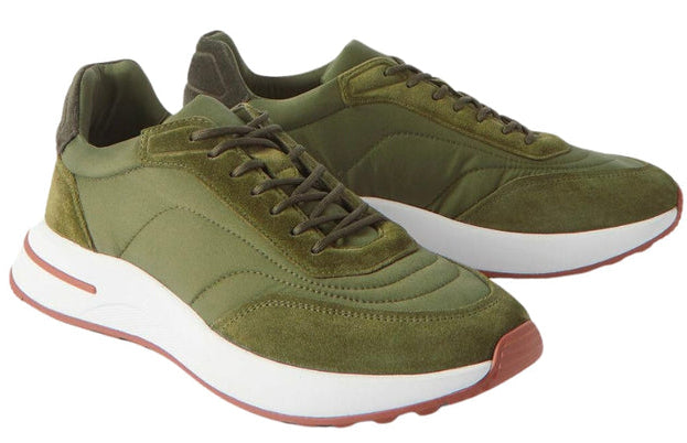 Loro Piana Weekend Walk Suede Sneakers -  Green