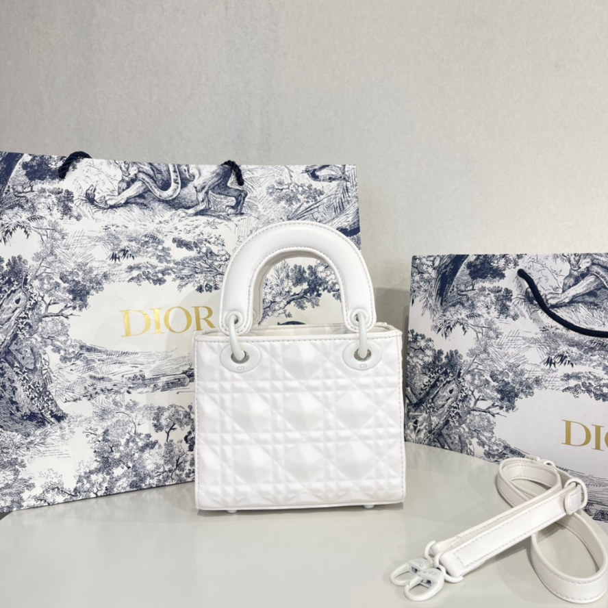 Dior Mini Lady Dior Bag - White