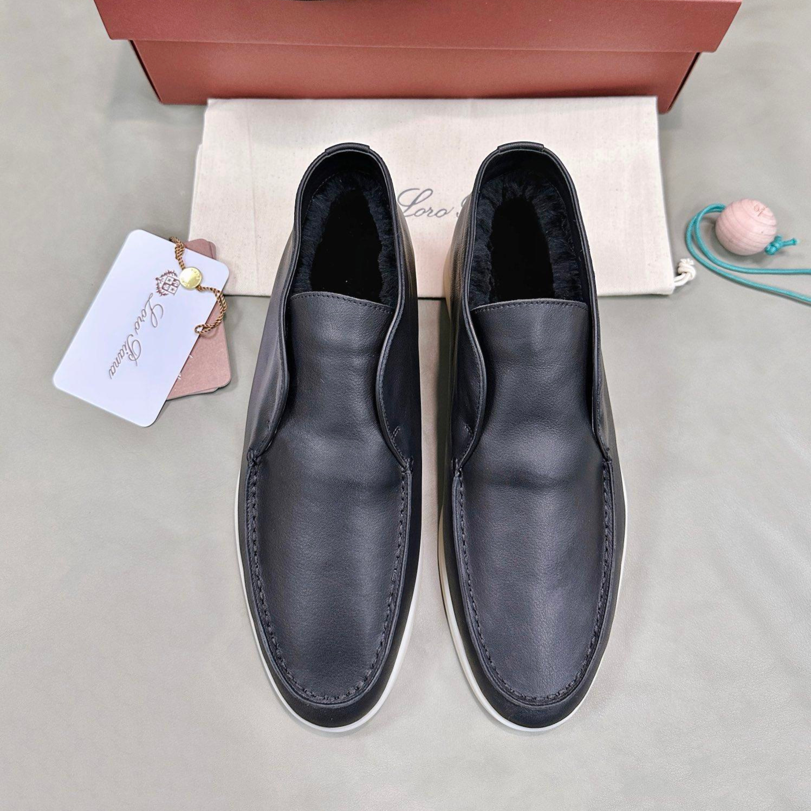 Loro Piana Open Walk Ankle Boots - Navy Blue (W000)