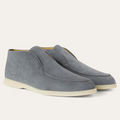Loro Piana Open Walk Suede Ankle Boots - Frozen Blue (60JF)