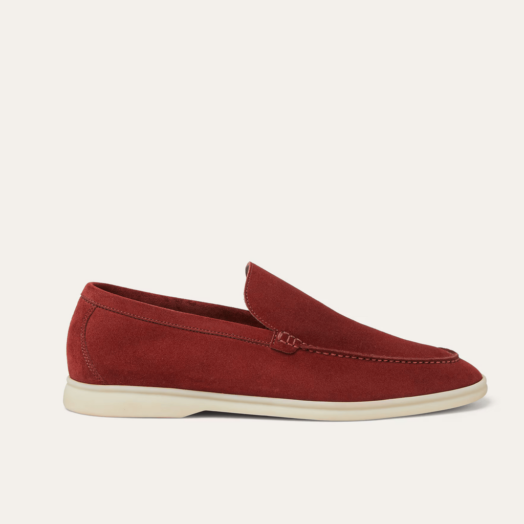Loro Piana Summer Walk Suede Loafers - Dried Red (R0DV)