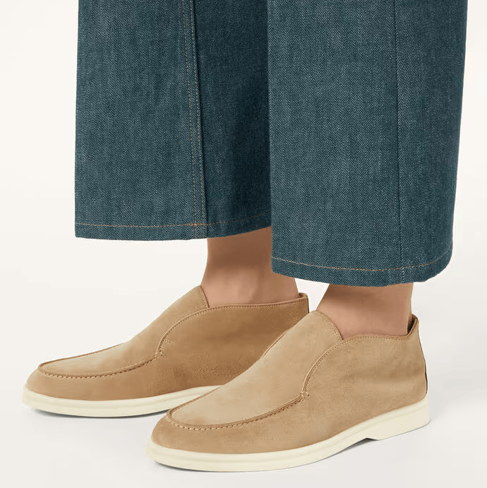 Loro Piana Open Walk Suede Ankle Boots - Goatskin Sandstone