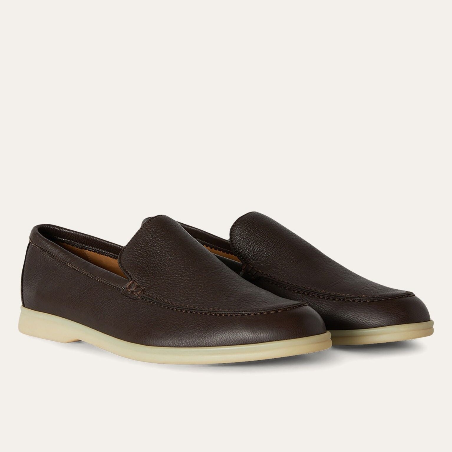 Loro Piana Summer Walk Elk Leather Loafers -  Very Dark Brown (H027)