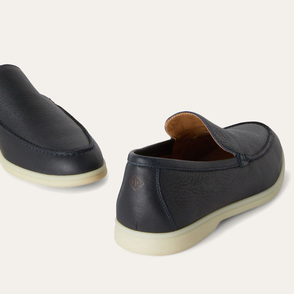 Loro Piana Summer Walk Elk Leather Loafers - Navy Blue (W000)