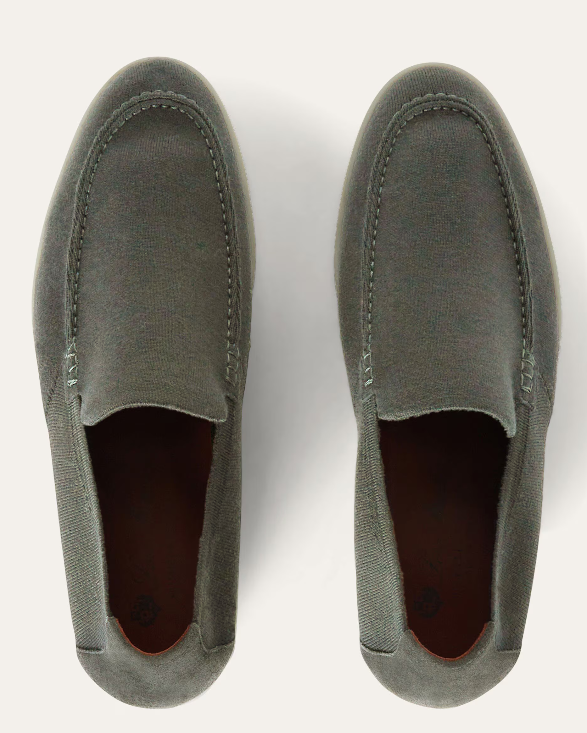 Loro Piana Summer Knitted Walk Wish® Wool Loafers - Green Fog (50UZ)