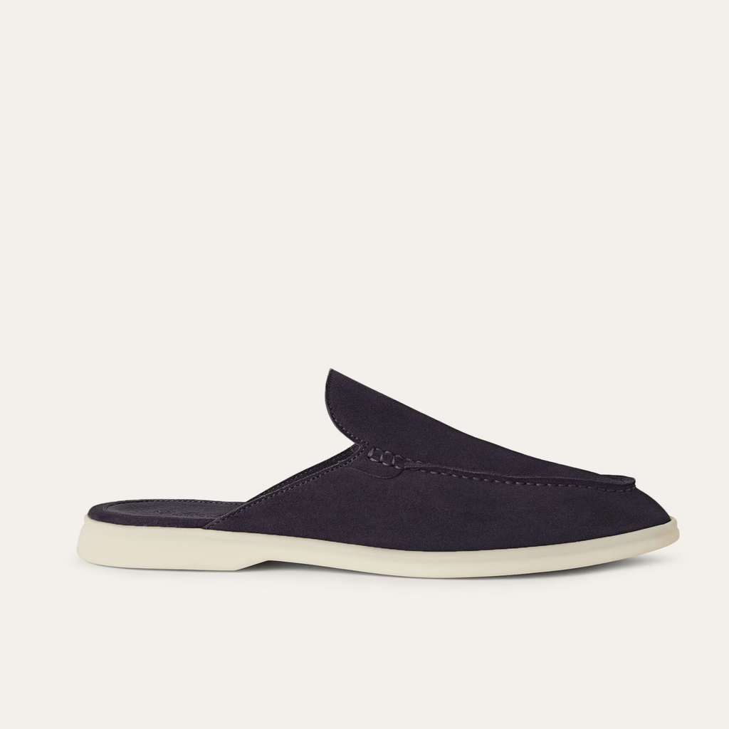 Loro Piana Babouche Walk Suede Loafers - Black (203)