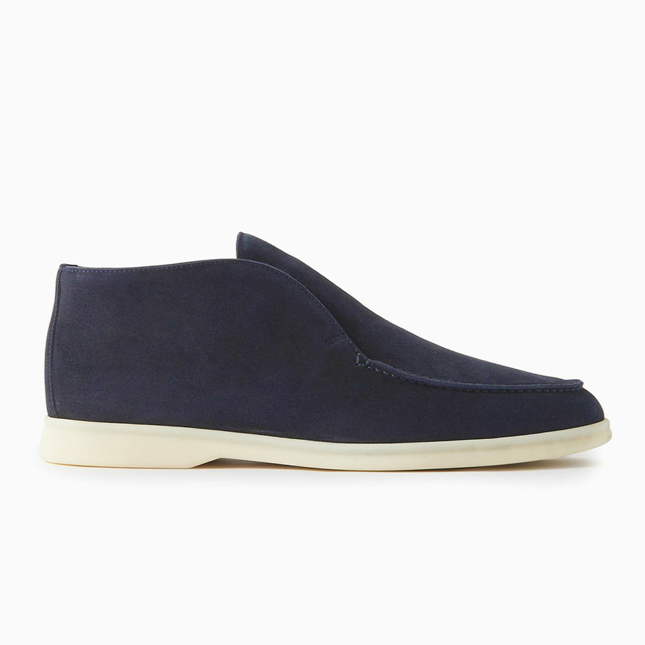 Loro Piana Open Walk Suede Boots - Navy Blue (242)