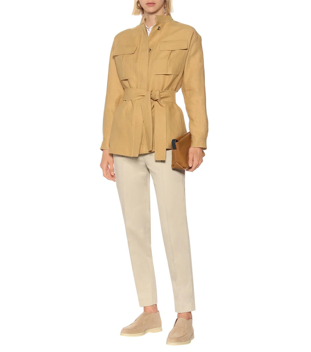 Loro Piana Open Walk Suede Ankle Boots - Beige