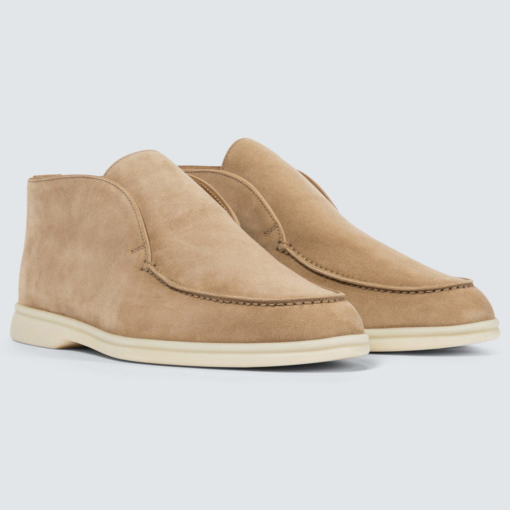 Loro Piana Open Walk Suede Ankle Boots - Goatskin Sandstone