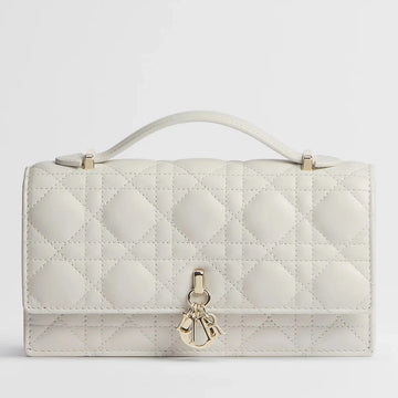 Dior My Dior Cannage Lambskin Mini Bag - Latte