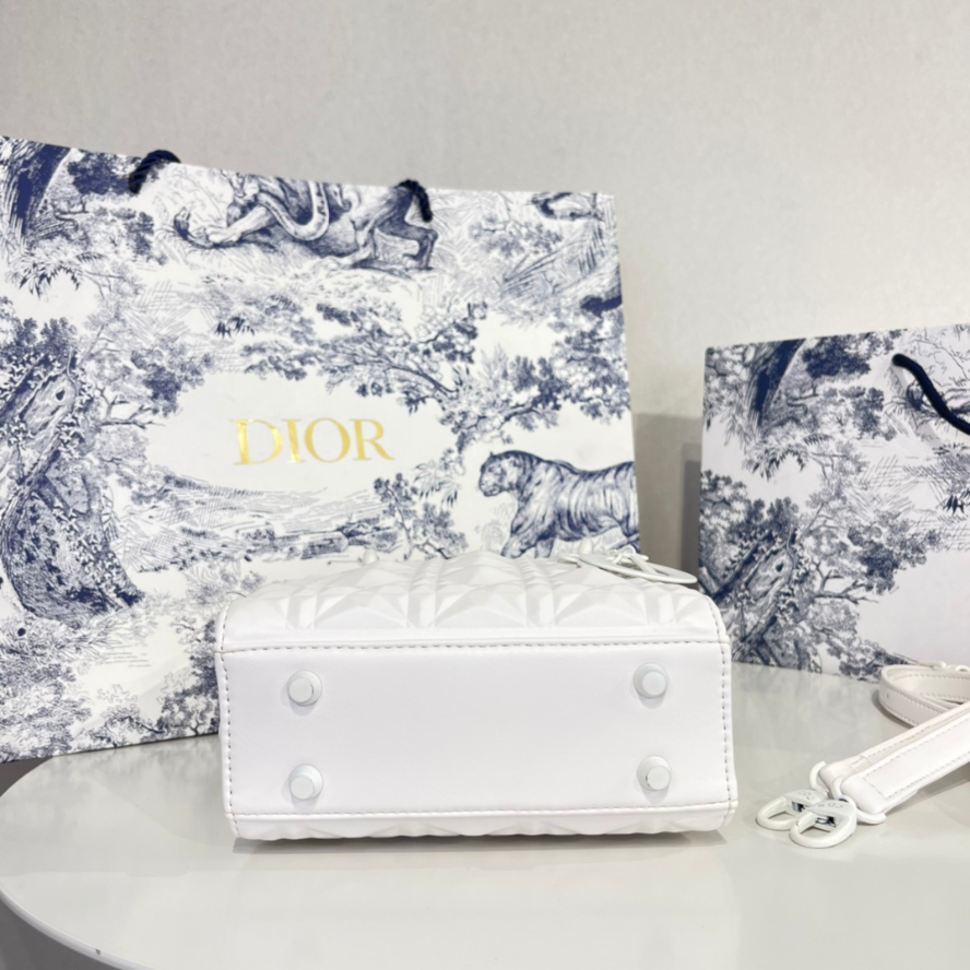 Dior Mini Lady Dior Bag - White