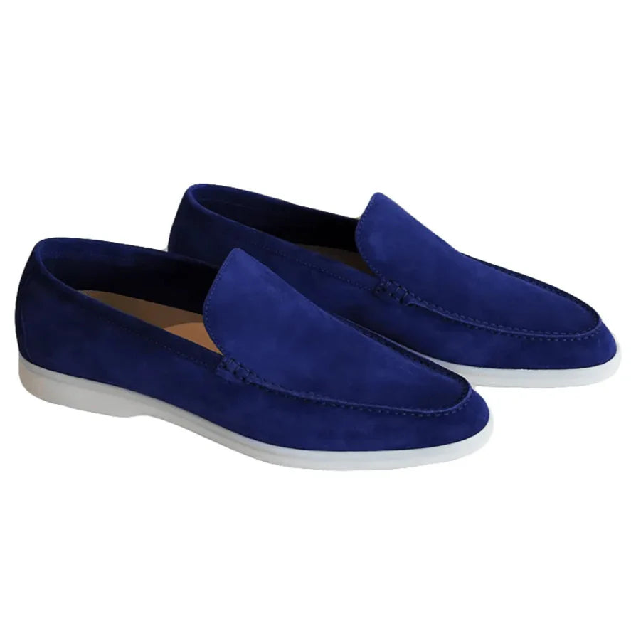 Loro Piana Summer Walk Suede Loafer - Cobalt Ink (135)