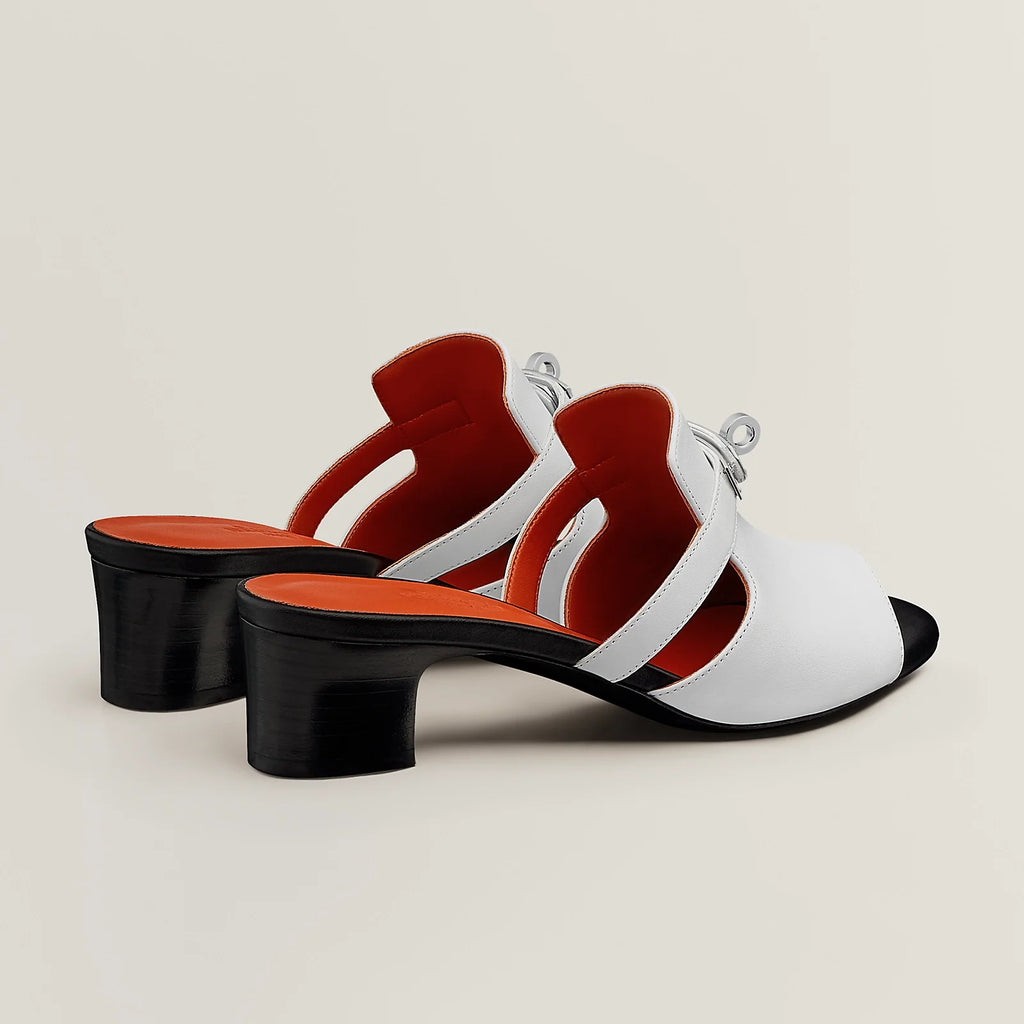 Hermes Candy Crocodile Leather Sandals - White