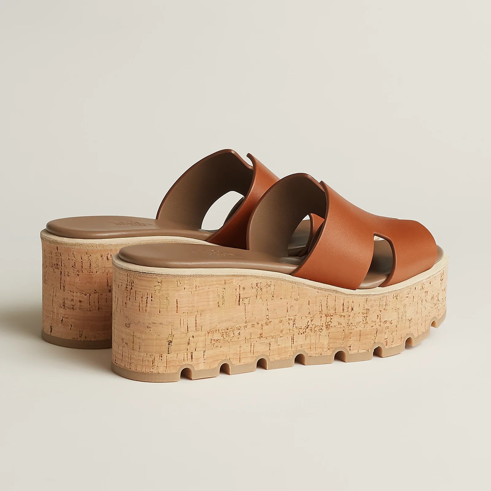 Hermes Eze 30 Sandals - Natural Brown
