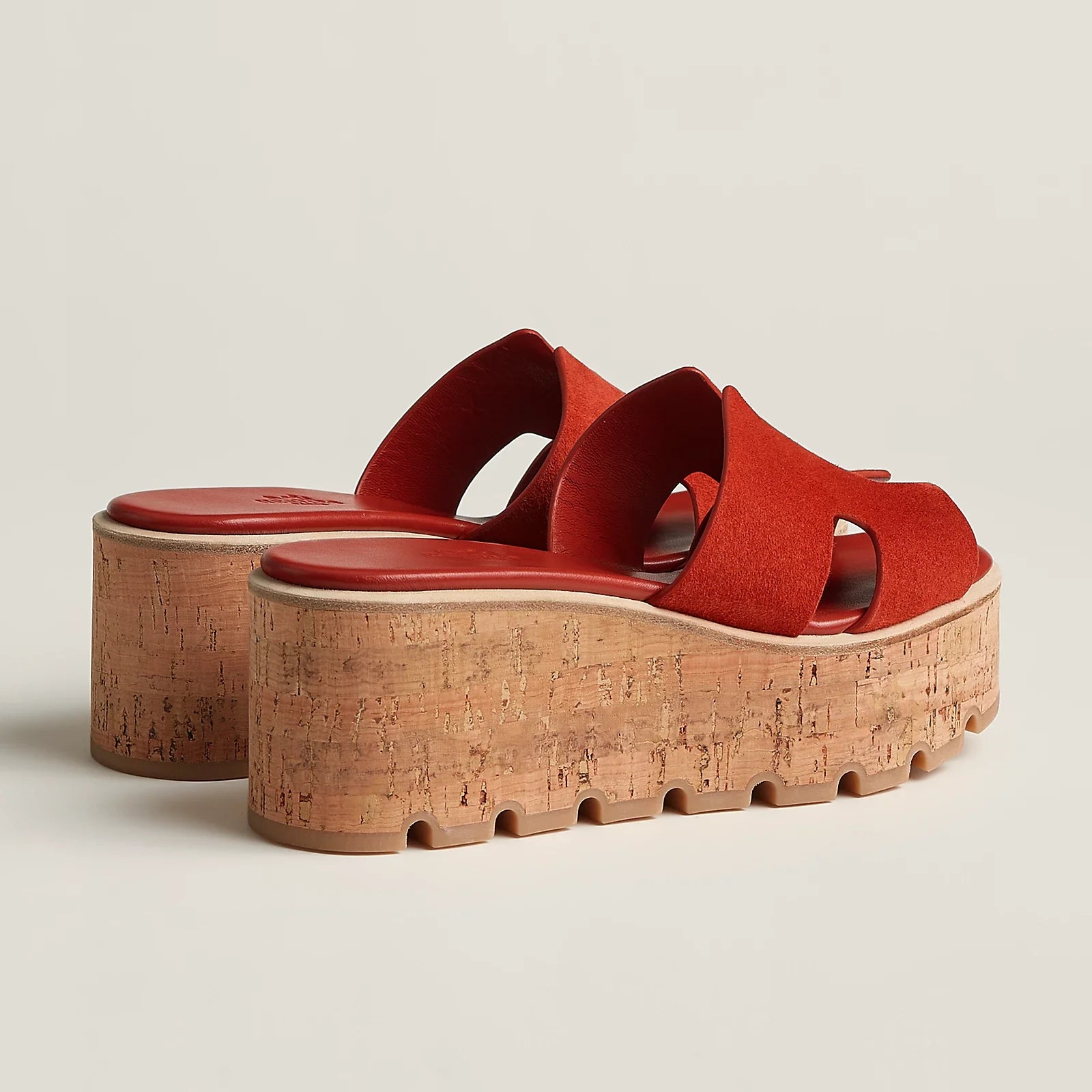 Hermes Eze 30 Suede Sandal - Orange Brûlée