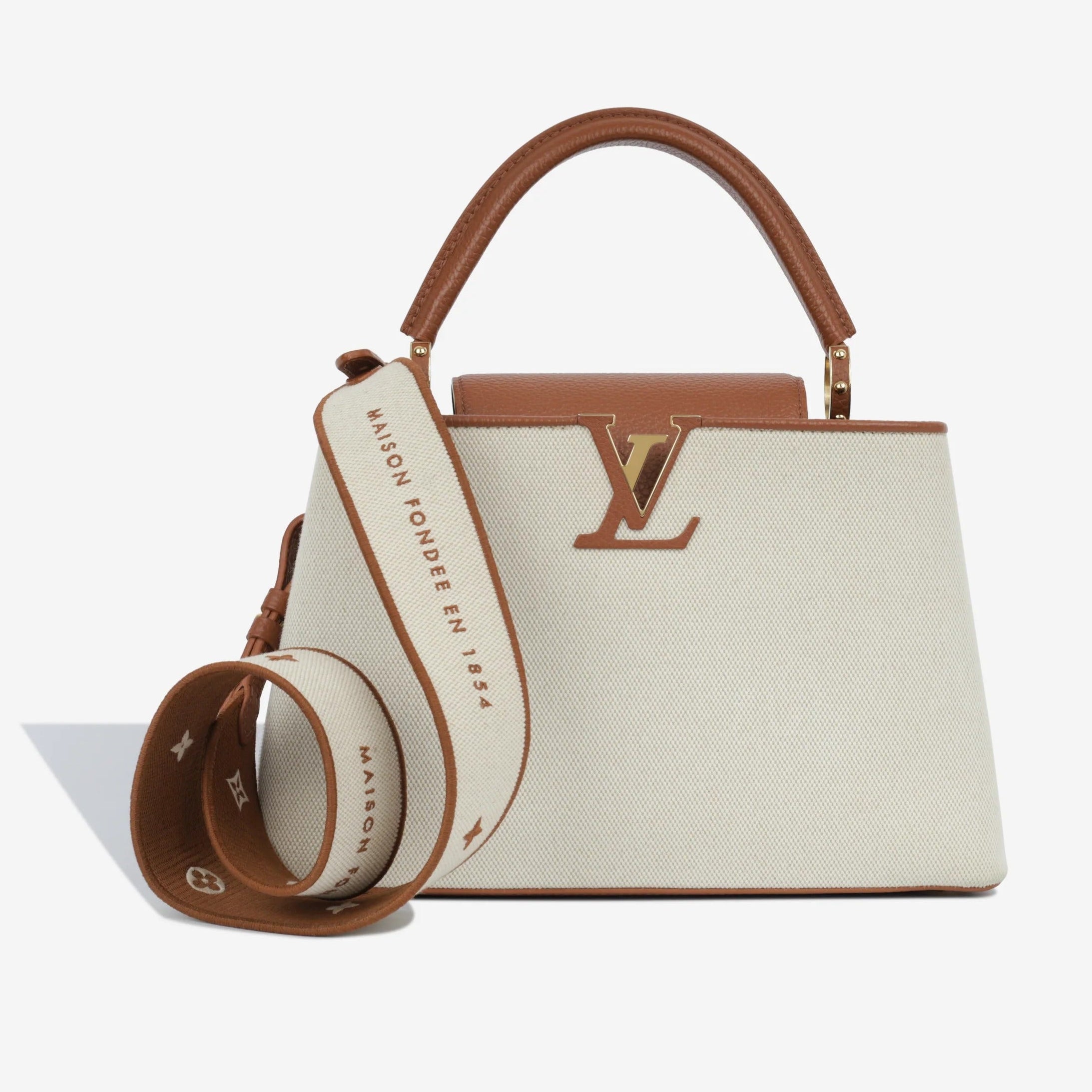 Louis Vuitton Taurillon Leather Capucines MM Handbag – Ecru Beige