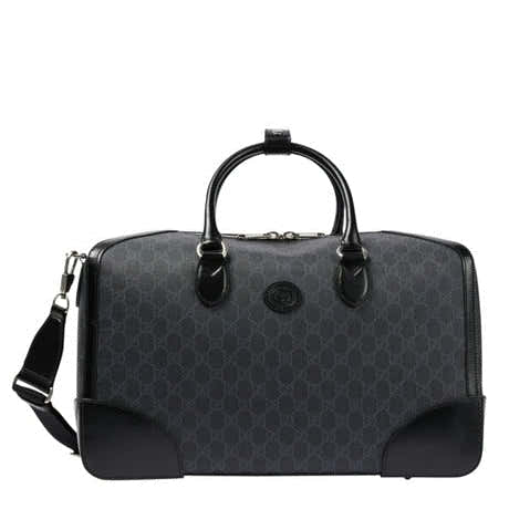 Gucci GG Supreme Canvas Interlocking G Duffle Bag – Black