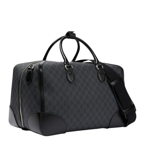Gucci GG Supreme Canvas Interlocking G Duffle Bag – Black