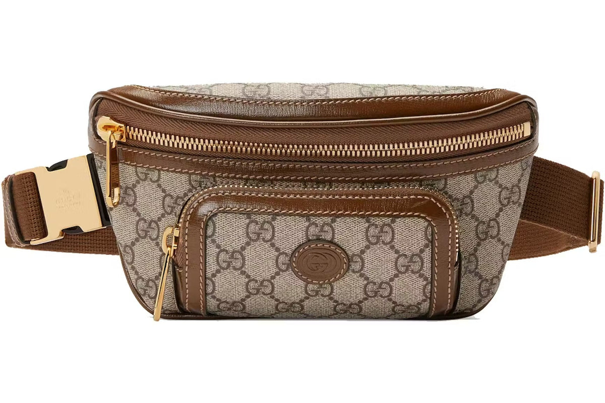 Gucci Interlocking GG Supreme Canvas Belt Bag – Beige & Brown