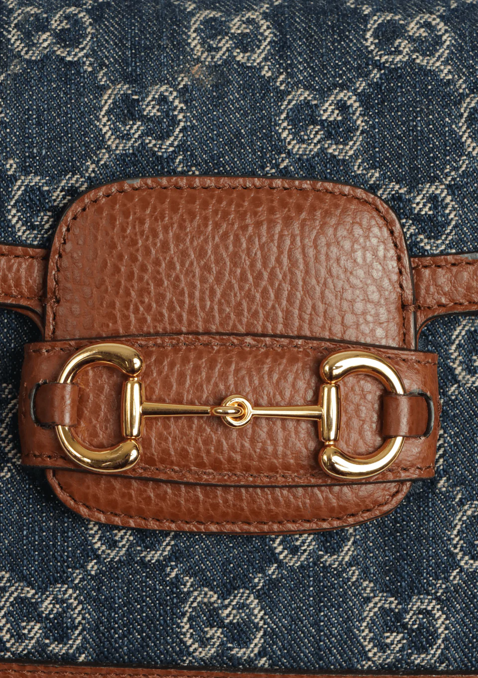Gucci Blue GG Denim Horsebit 1955 Mini Crossbody Bag - Blue