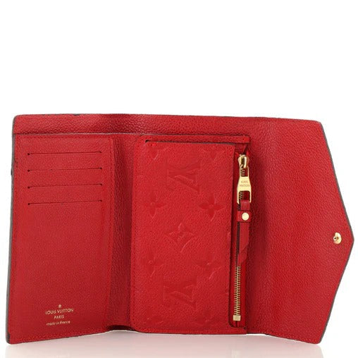 Louis Vuitton Monogram Empreinte Leather Compact Curieuse Wallet - Red