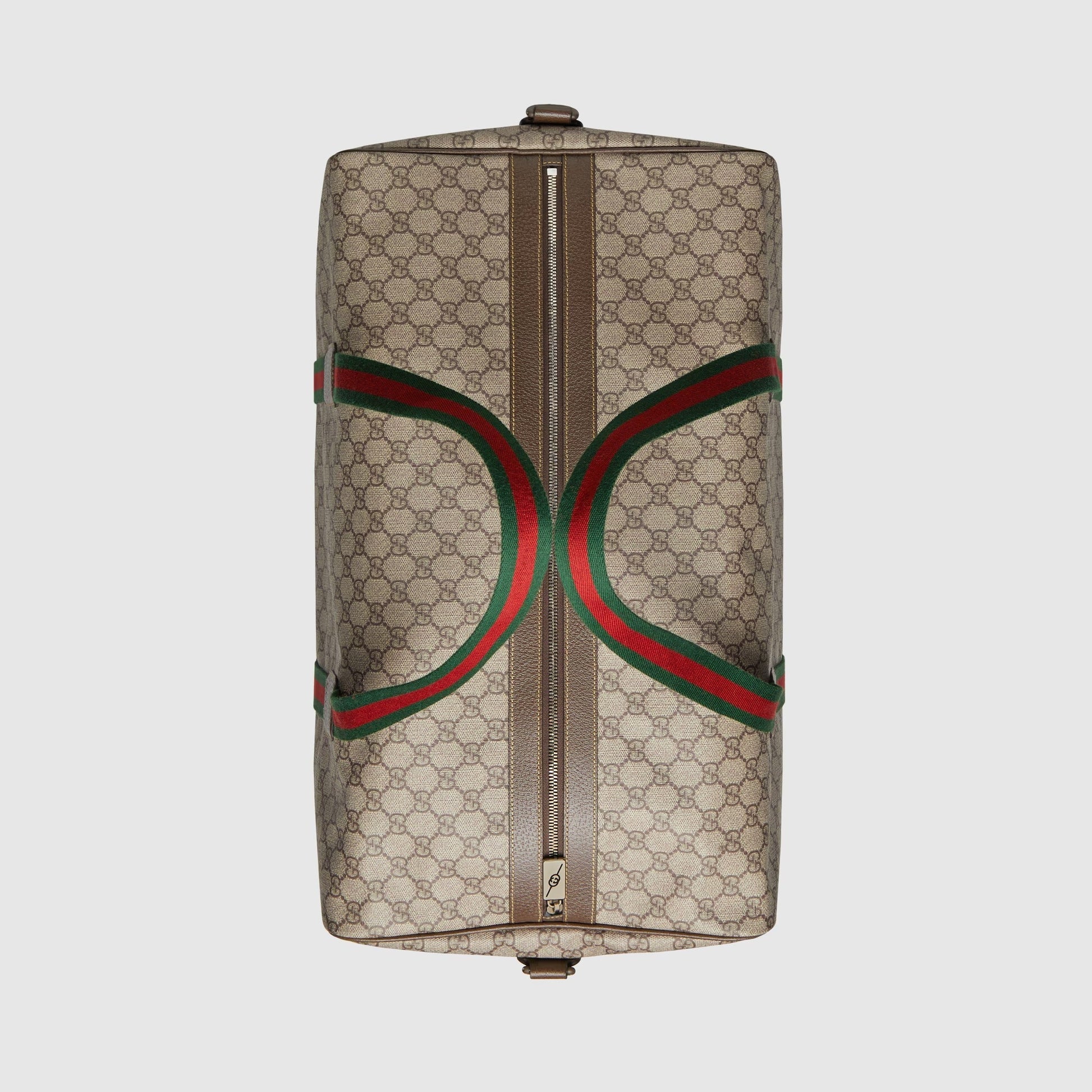 Gucci GG Supreme Canvas Large Duffle Bag with Web - Beige