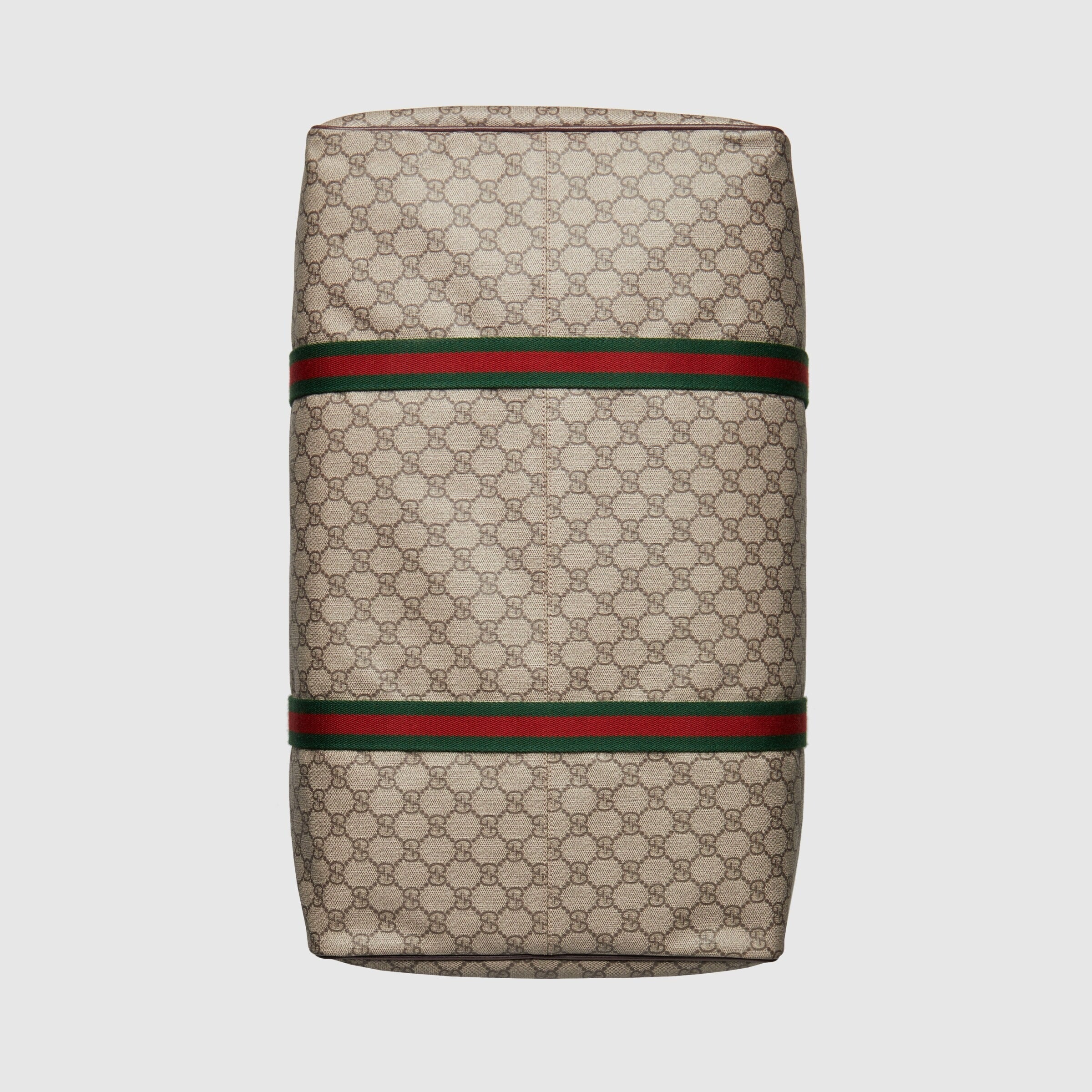 Gucci GG Supreme Canvas Large Duffle Bag with Web - Beige