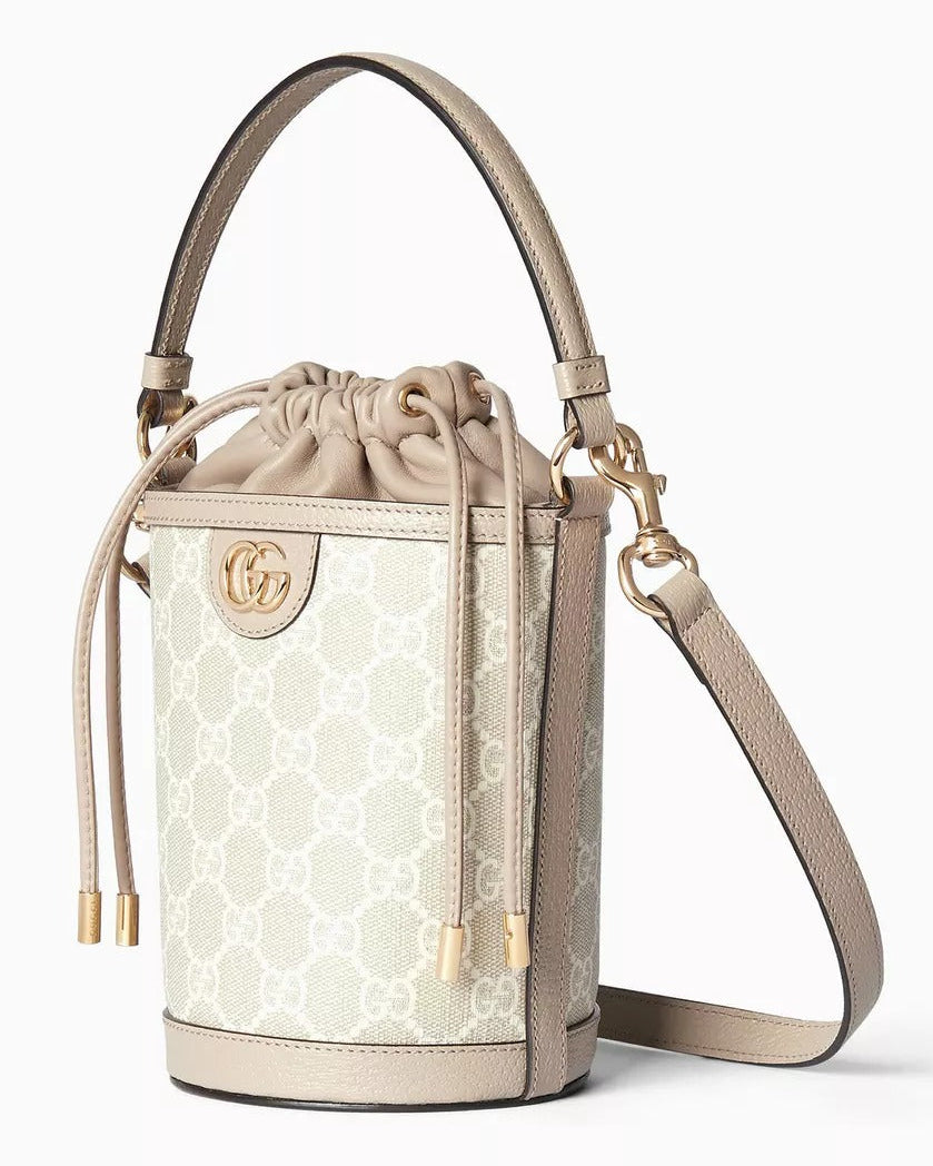 Gucci GG Canvas Mini Ophidia Bucket Bag – Beige