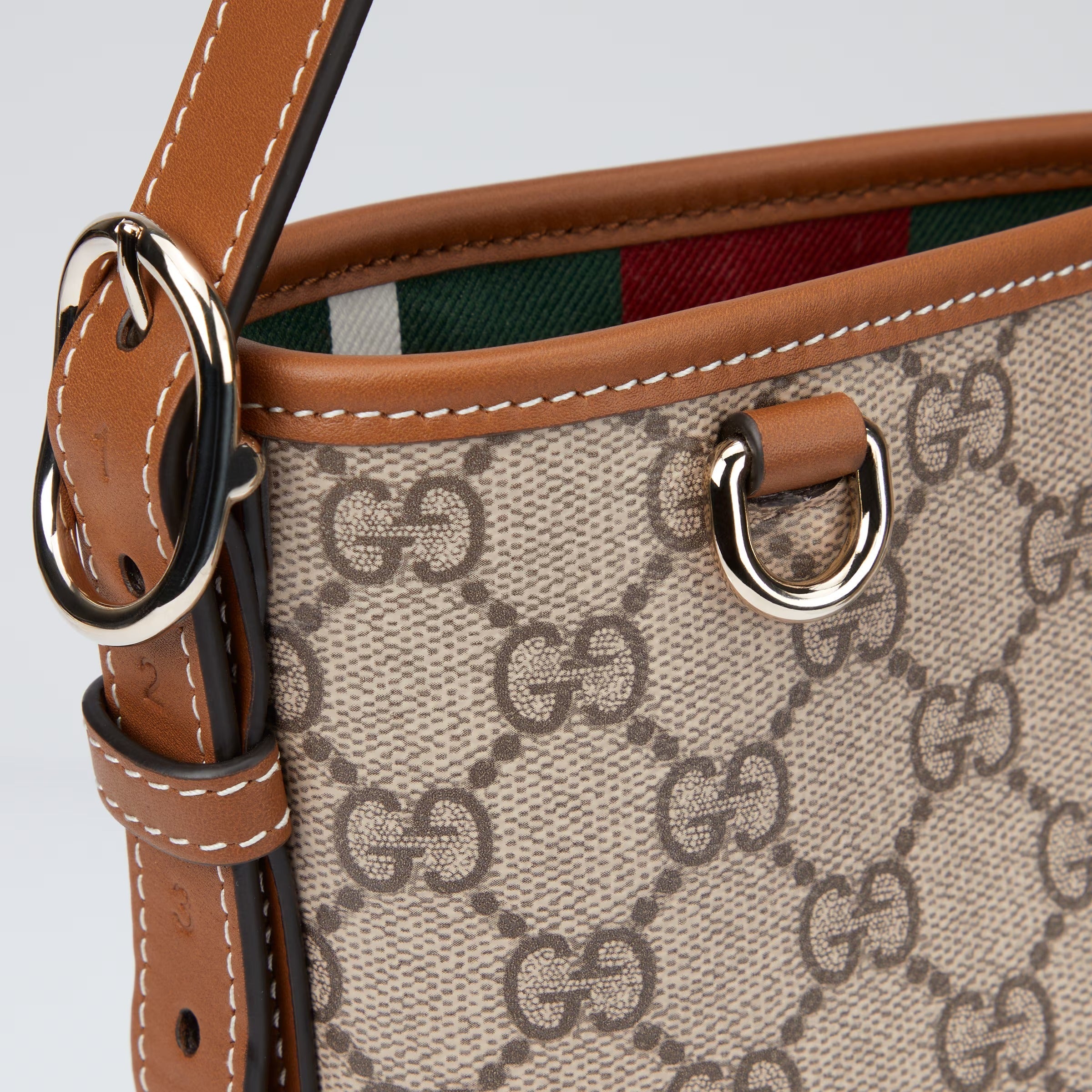 Gucci GG Emblem Small Shoulder Bag – Beige/Brown