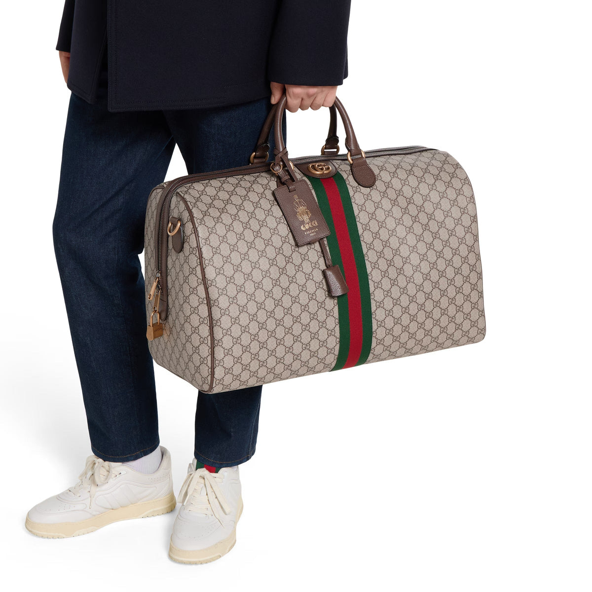 Gucci GG Supreme Canvas Savoy Large Duffle Bag – Beige