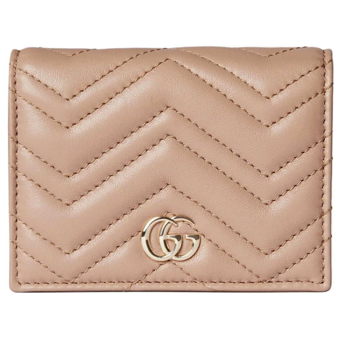 Gucci GG Marmont Card Case Wallet – Beige