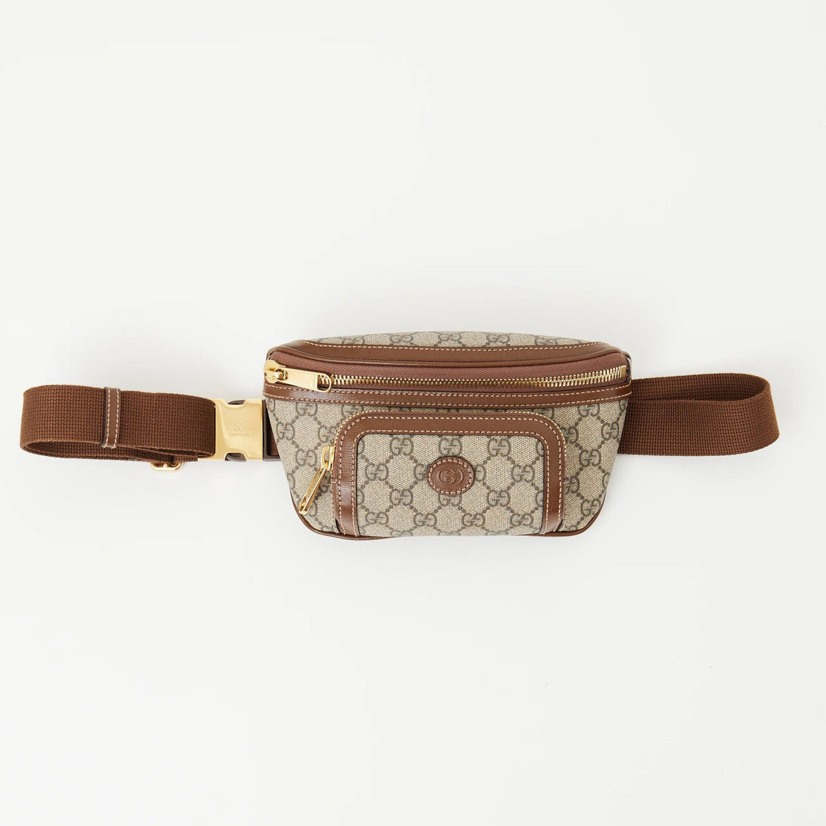 Gucci Interlocking GG Supreme Canvas Belt Bag – Beige & Brown