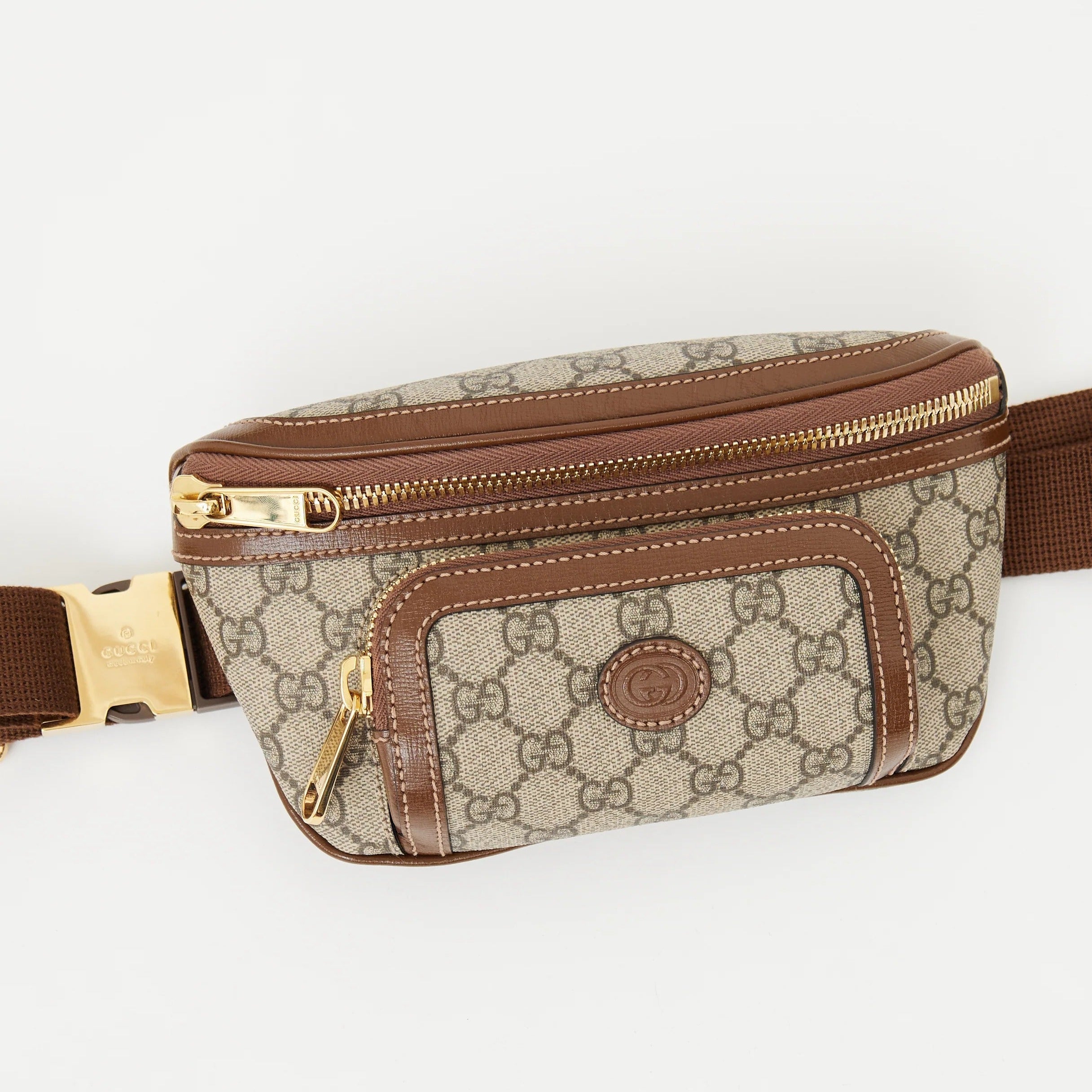 Gucci Interlocking GG Supreme Canvas Belt Bag – Beige & Brown