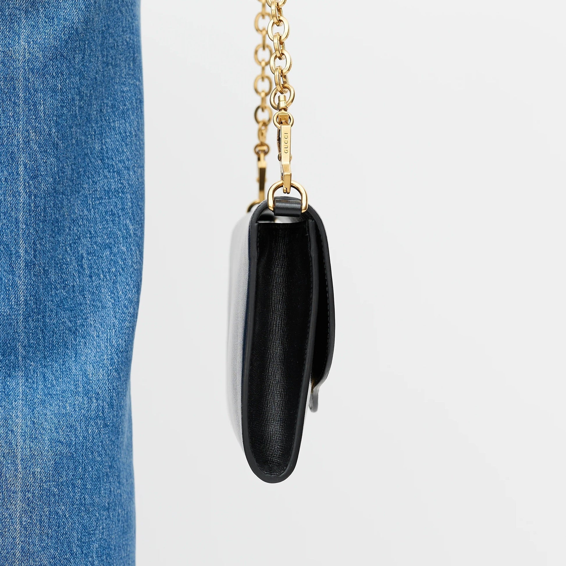 Gucci Horsebit 1955 Chain Crossbody Shoulder Bag – Black