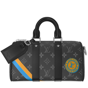 Louis Vuitton Monogram Eclipse Keepall Bandoulière 25 Duffle Bag –  Black