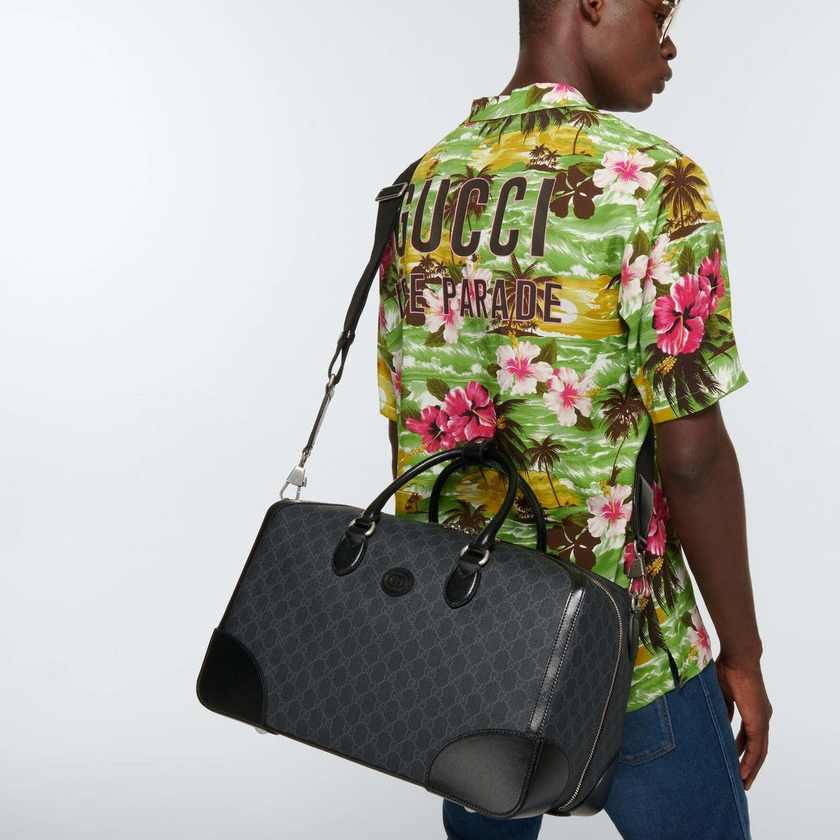 Gucci GG Supreme Canvas Interlocking G Duffle Bag – Black