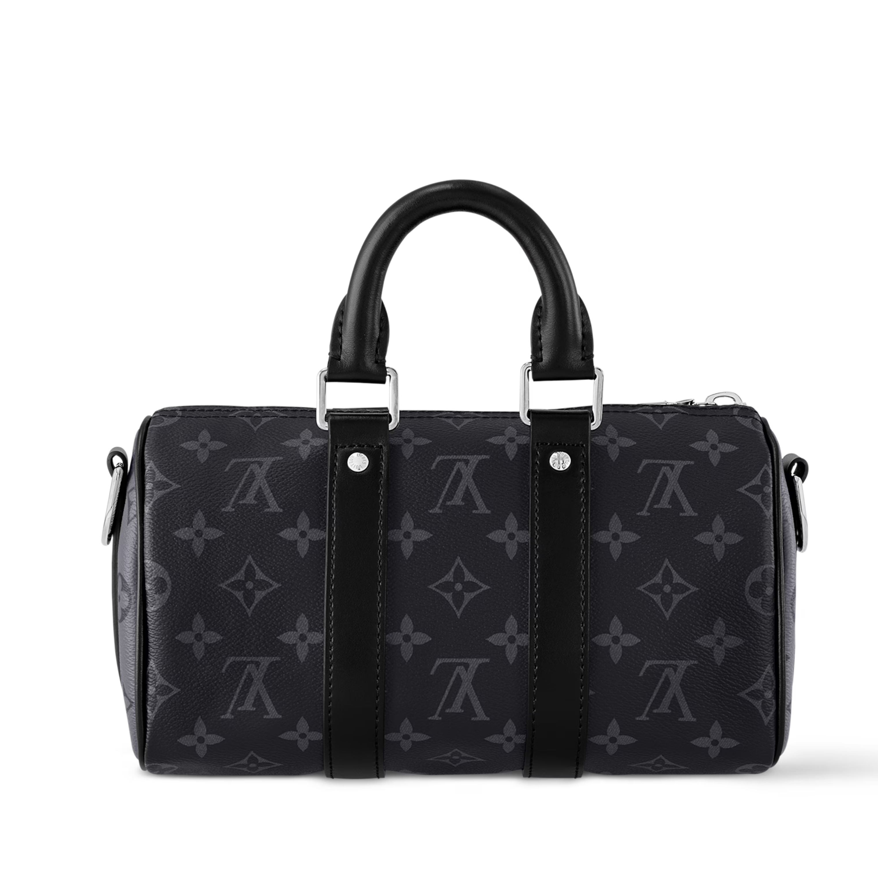 Louis Vuitton Monogram Eclipse Keepall Bandoulière 25 Duffle Bag  – Grey