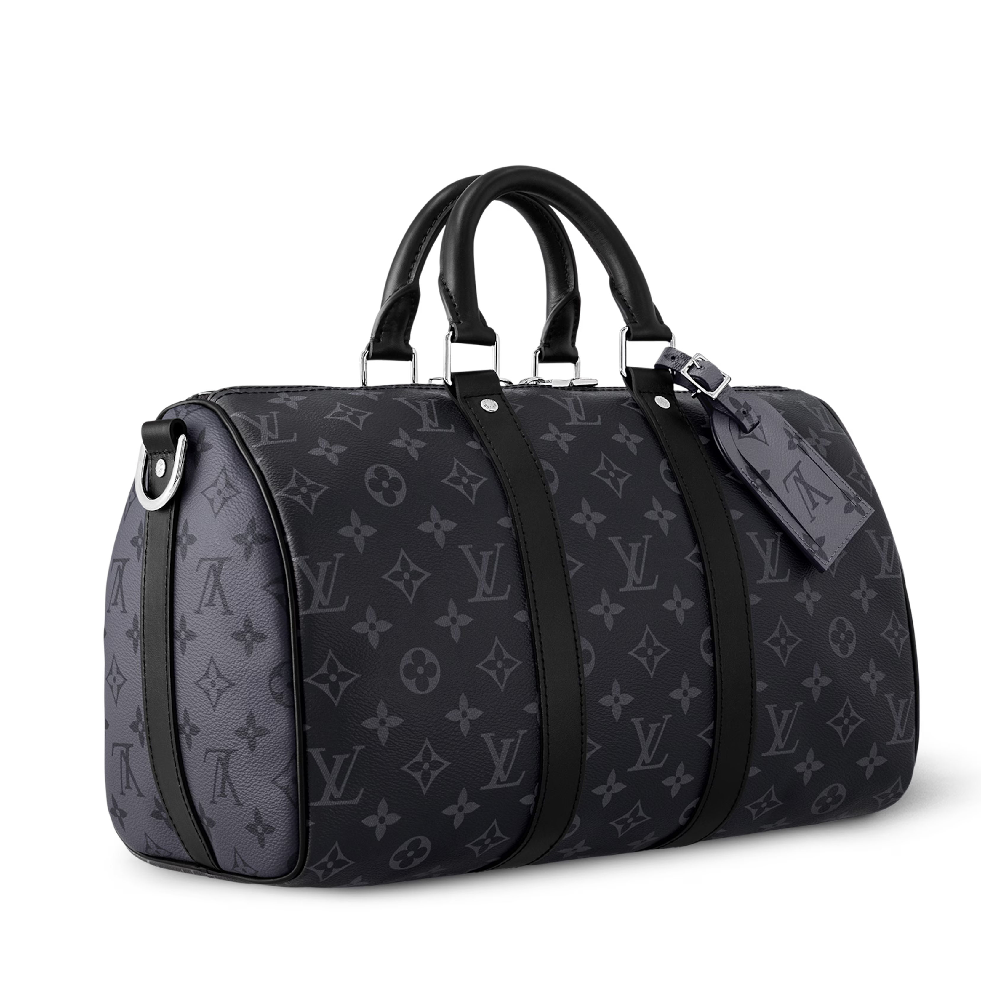Louis Vuitton Monogram Eclipse Keepall Bandoulière 35 Duffle Bag – Black