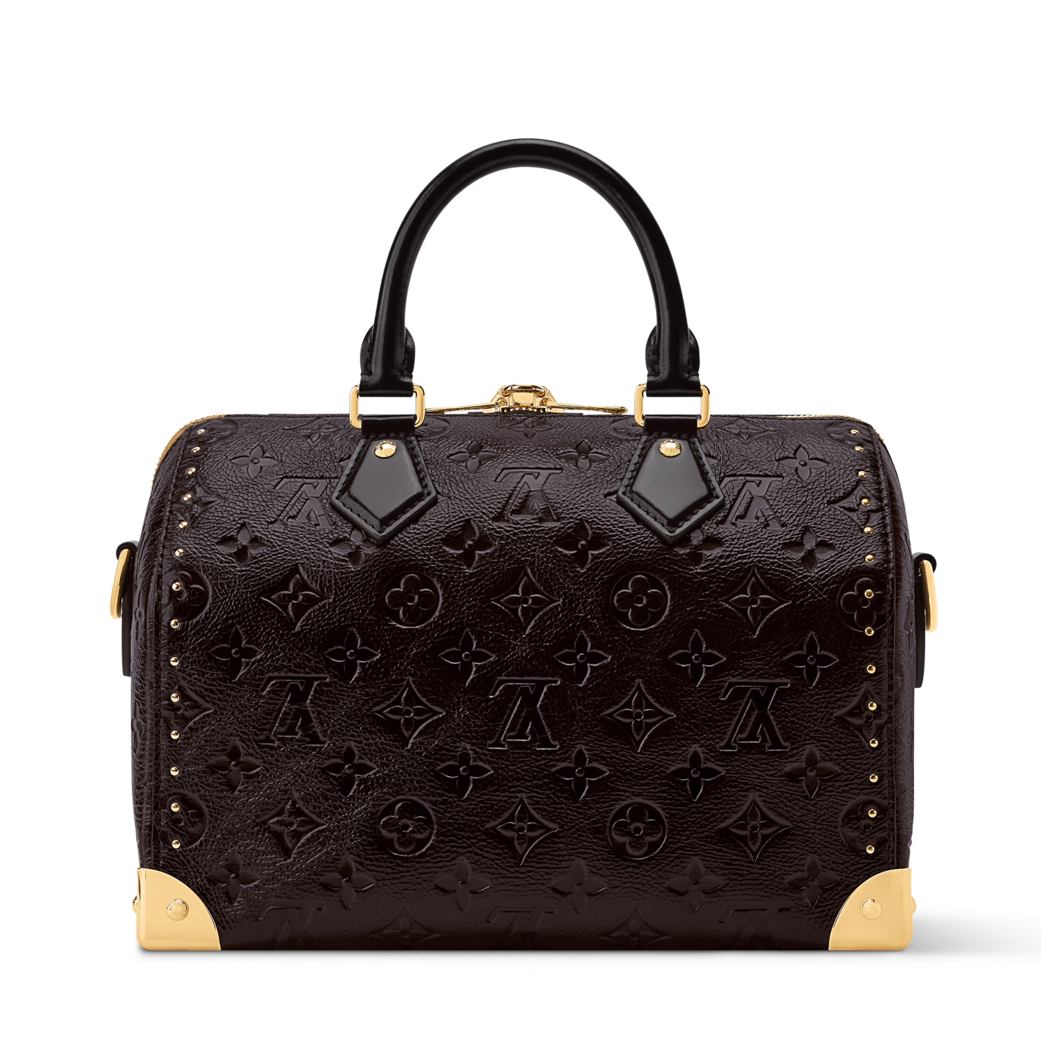 Louis Vuitton Calfskin Leather Speedy Trunk 25 Handbag – Acajou Black