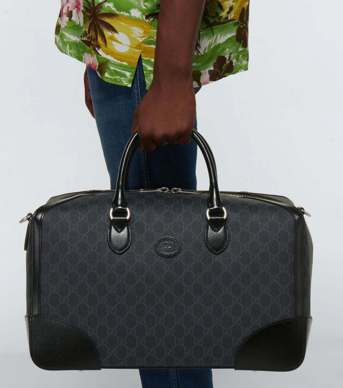 Gucci GG Supreme Canvas Interlocking G Duffle Bag – Black