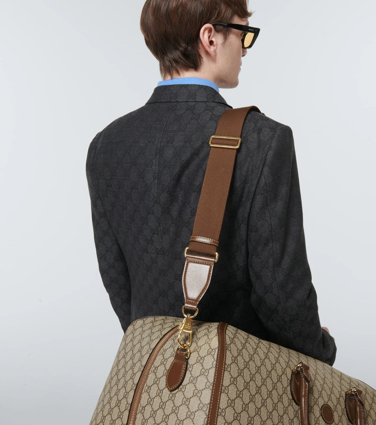 Gucci GG Supreme Canvas Interlocking G Duffle Bag – Brown