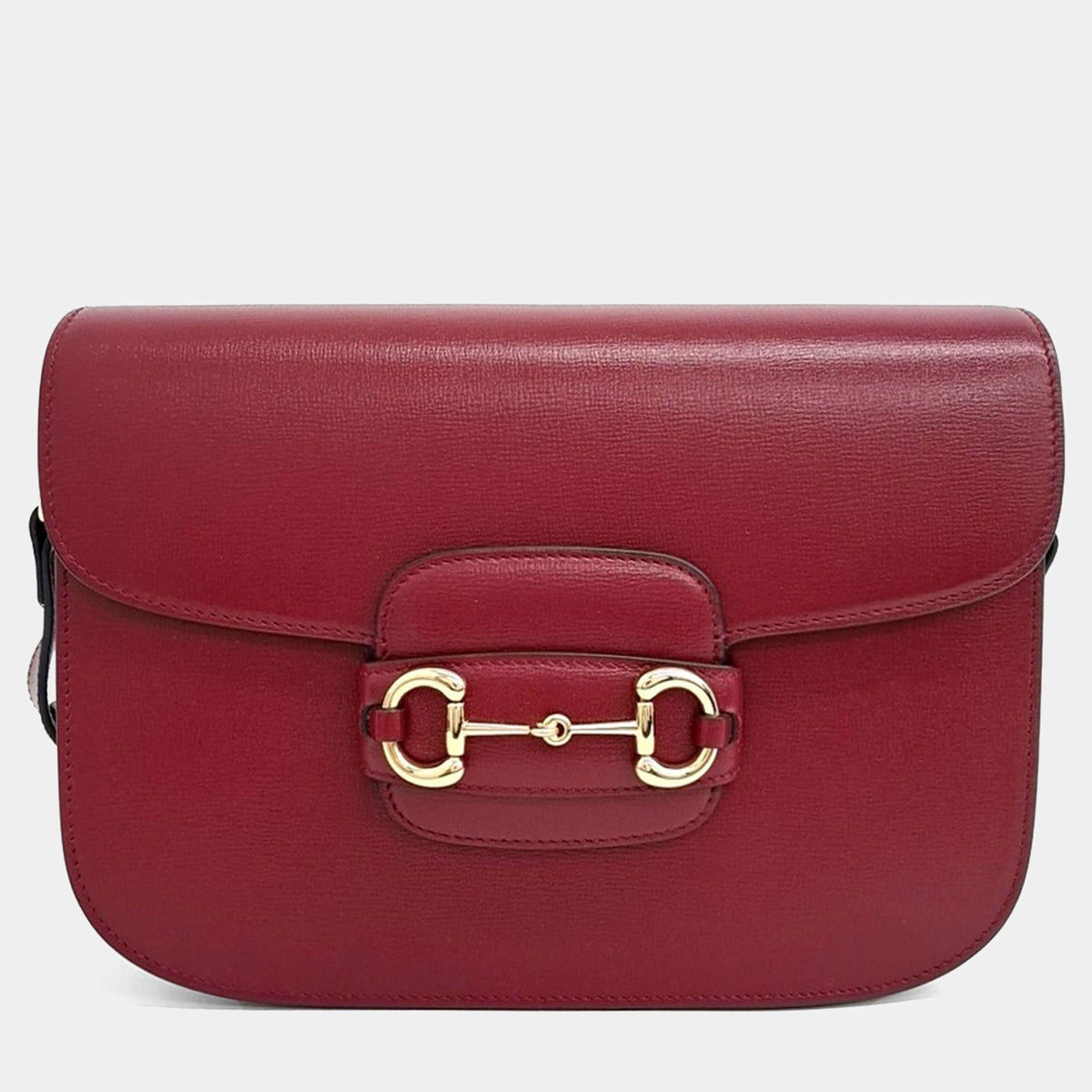 Gucci 1955 Horsebit Leather Shoulder Bag – Red