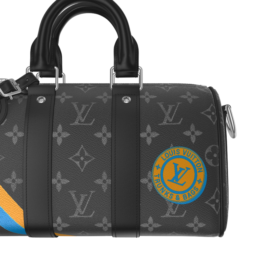 Louis Vuitton Monogram Eclipse Keepall Bandoulière 25 Duffle Bag –  Black