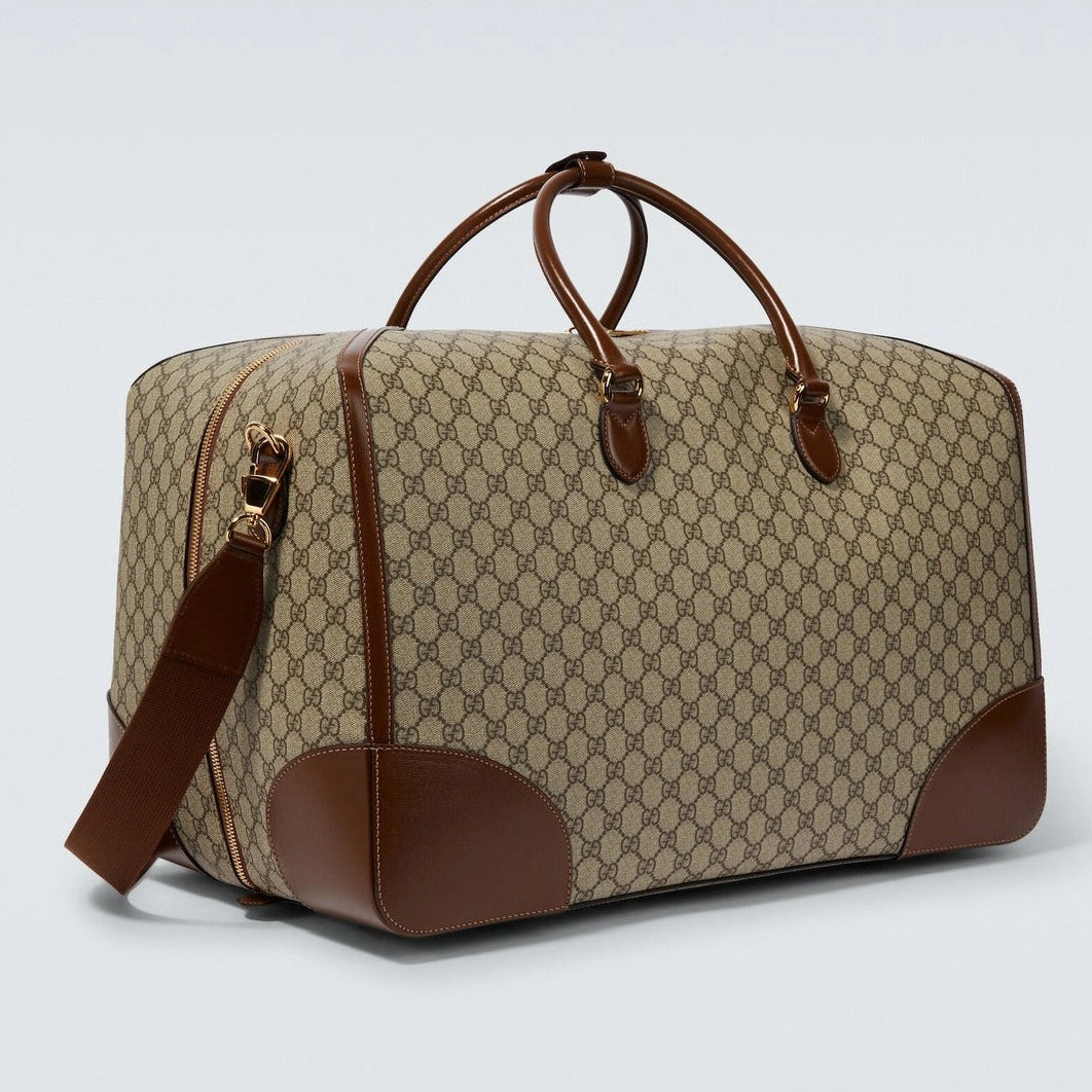 Gucci GG Supreme Canvas Interlocking G Duffle Bag – Brown