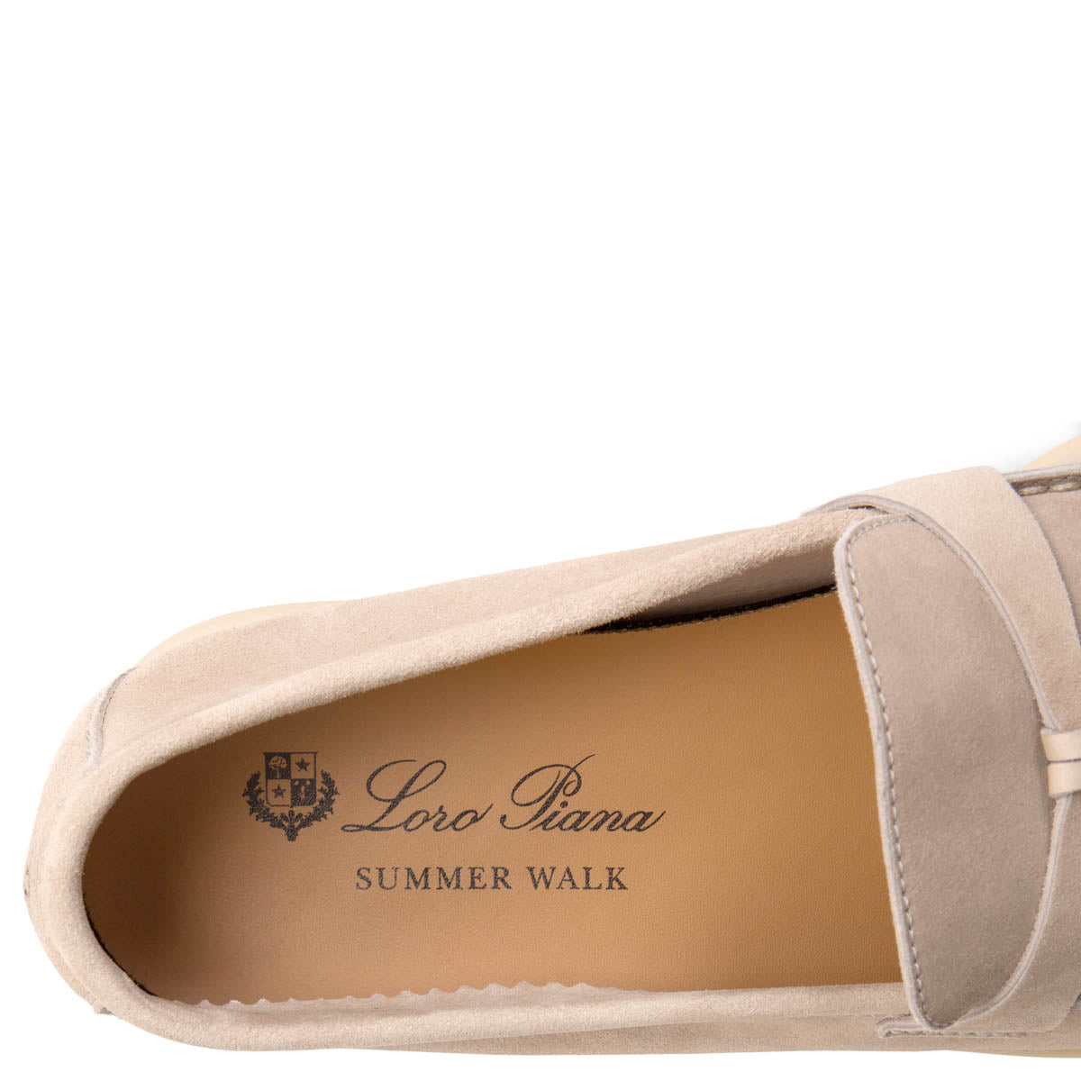 Loro Piana Summer Charms Suede Loafers - Light Beige