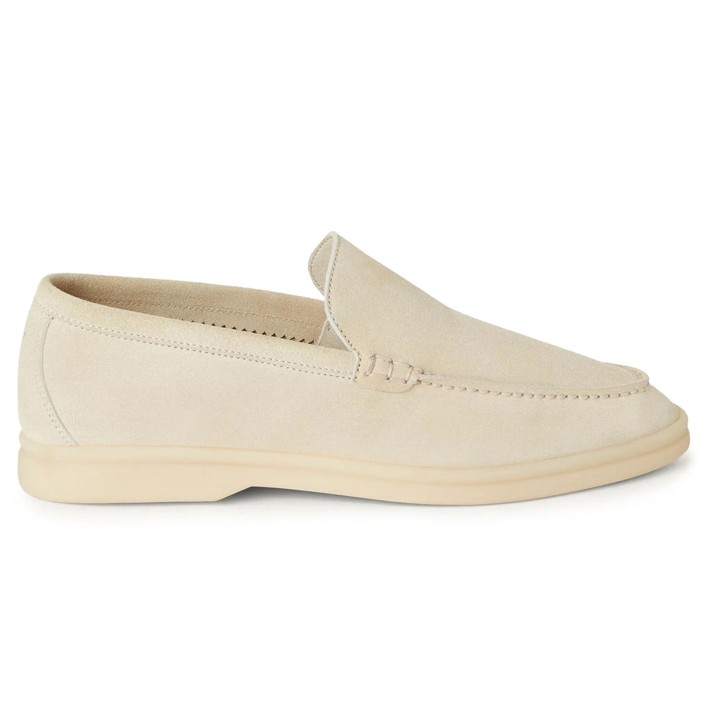 Loro Piana Summer Walk Suede Loafer - Off White