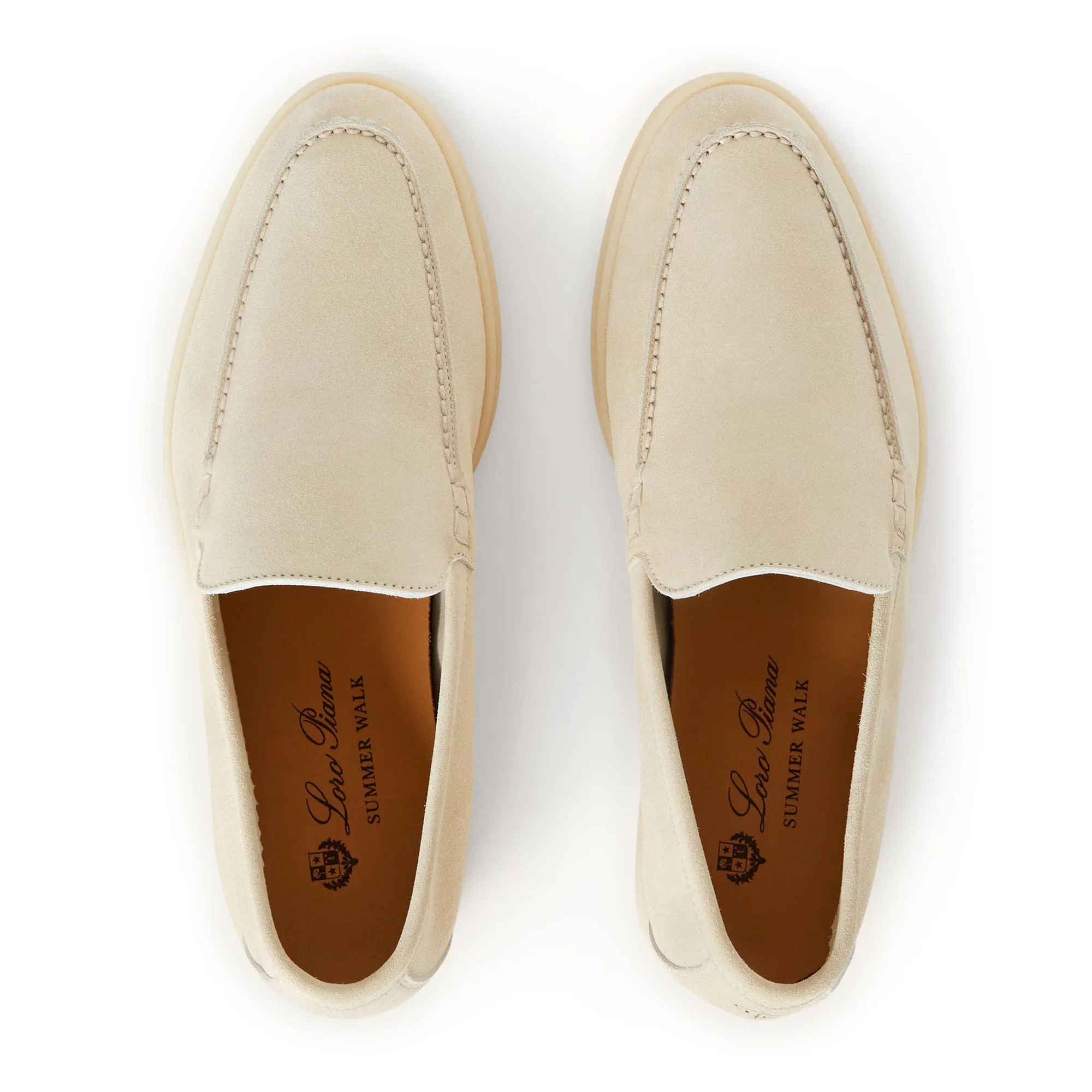 Loro Piana Summer Walk Suede Loafer - Off White