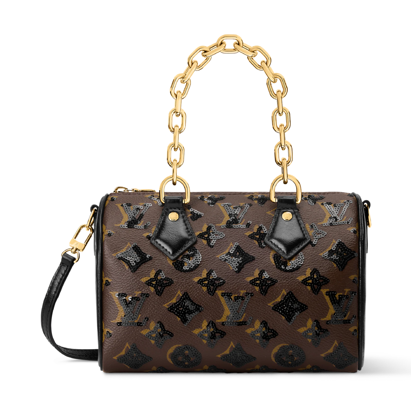Louis Vuitton Monogram Sequins Speedy Bandoulière 20 Handbag – Brown