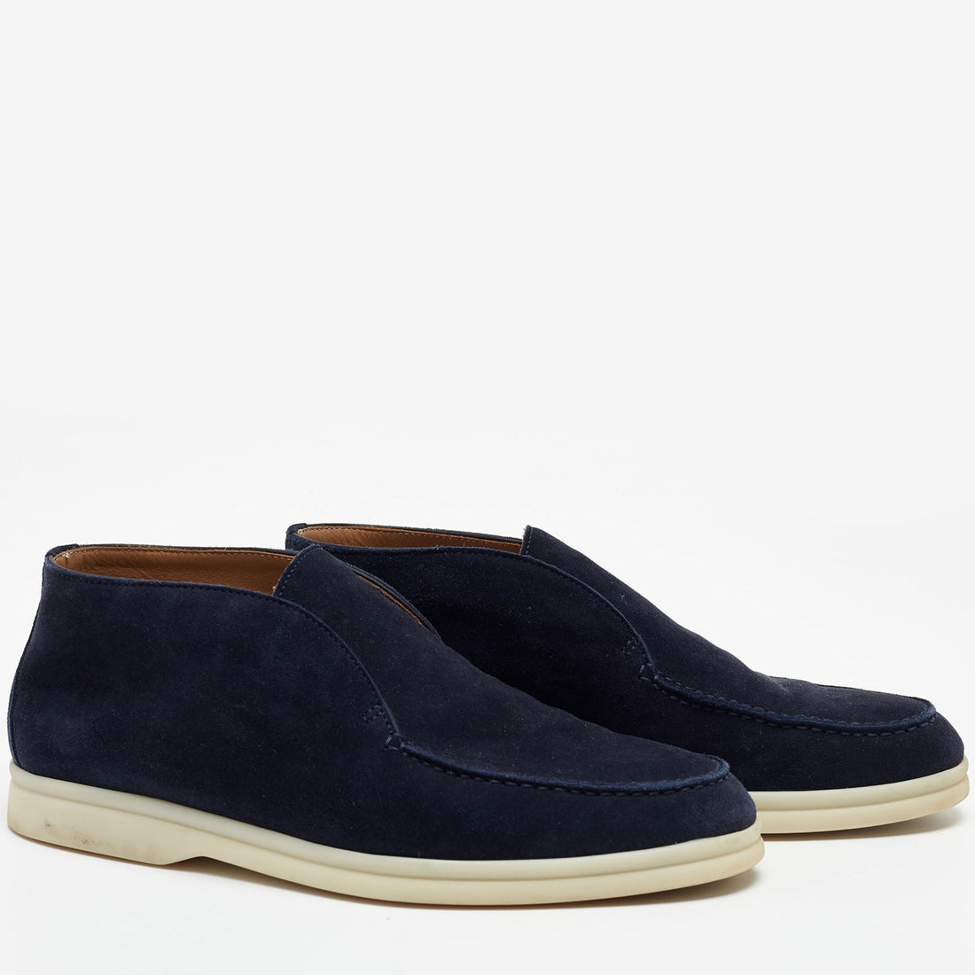 Loro Piana Open Walk Suede Boots - Navy Blue (242)